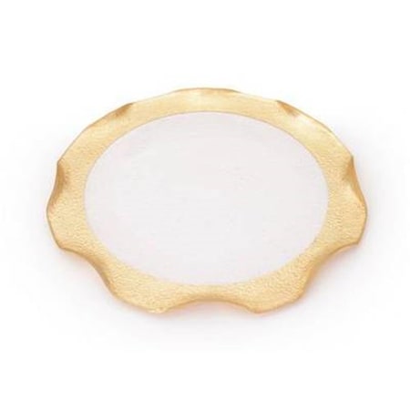 Classic Touch Decor 12 in. Wavy Chargers with Gold, Set of 4, 4PK CCN639G